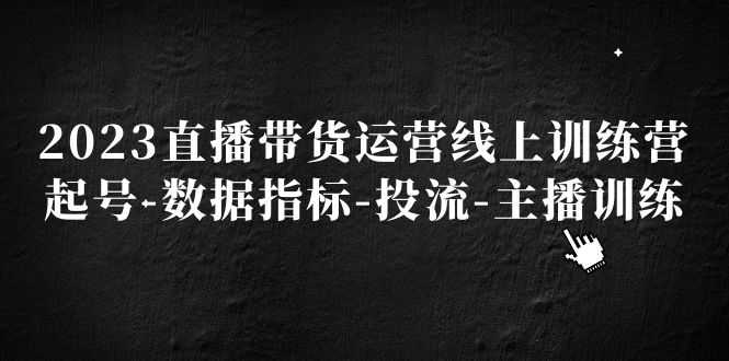 2023直播带货运营线上训练营，起号-数据指标-投流-主播训练-1950项目|专注资源教程分享