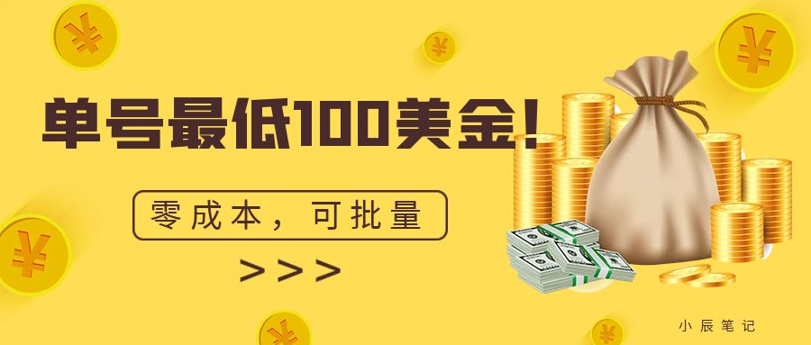 单号最低100美金，零成本，小白无脑操作。可复制，可扩大-1950项目|专注资源教程分享