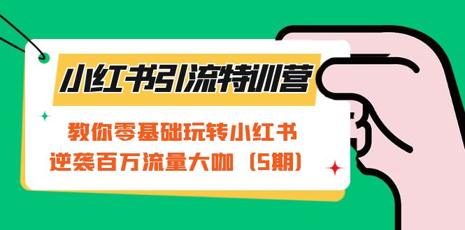 小红书引流特训营-第5期：教你零基础玩转小红书，逆袭百万流量大咖-1950项目|专注资源教程分享